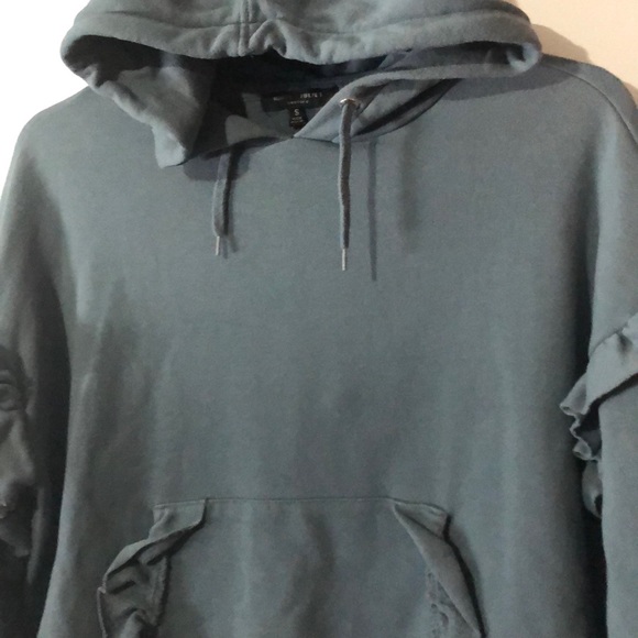 Romeo + Juliet Couture Sage Green Ruffle Hoodie - Picture 3 of 5